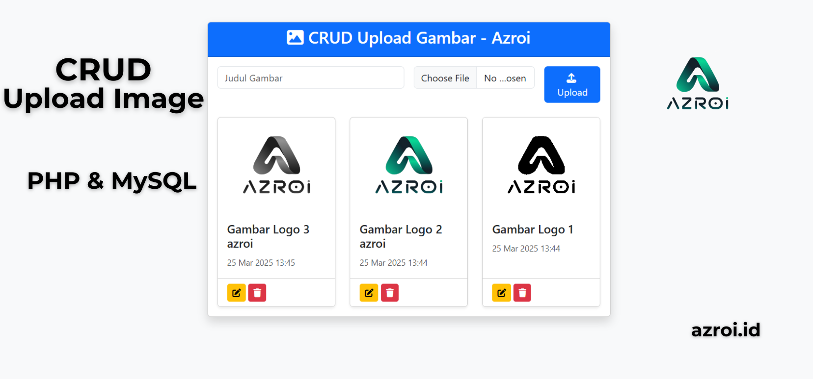 Project PHP MySQL: Aplikasi CRUD dengan Upload Image