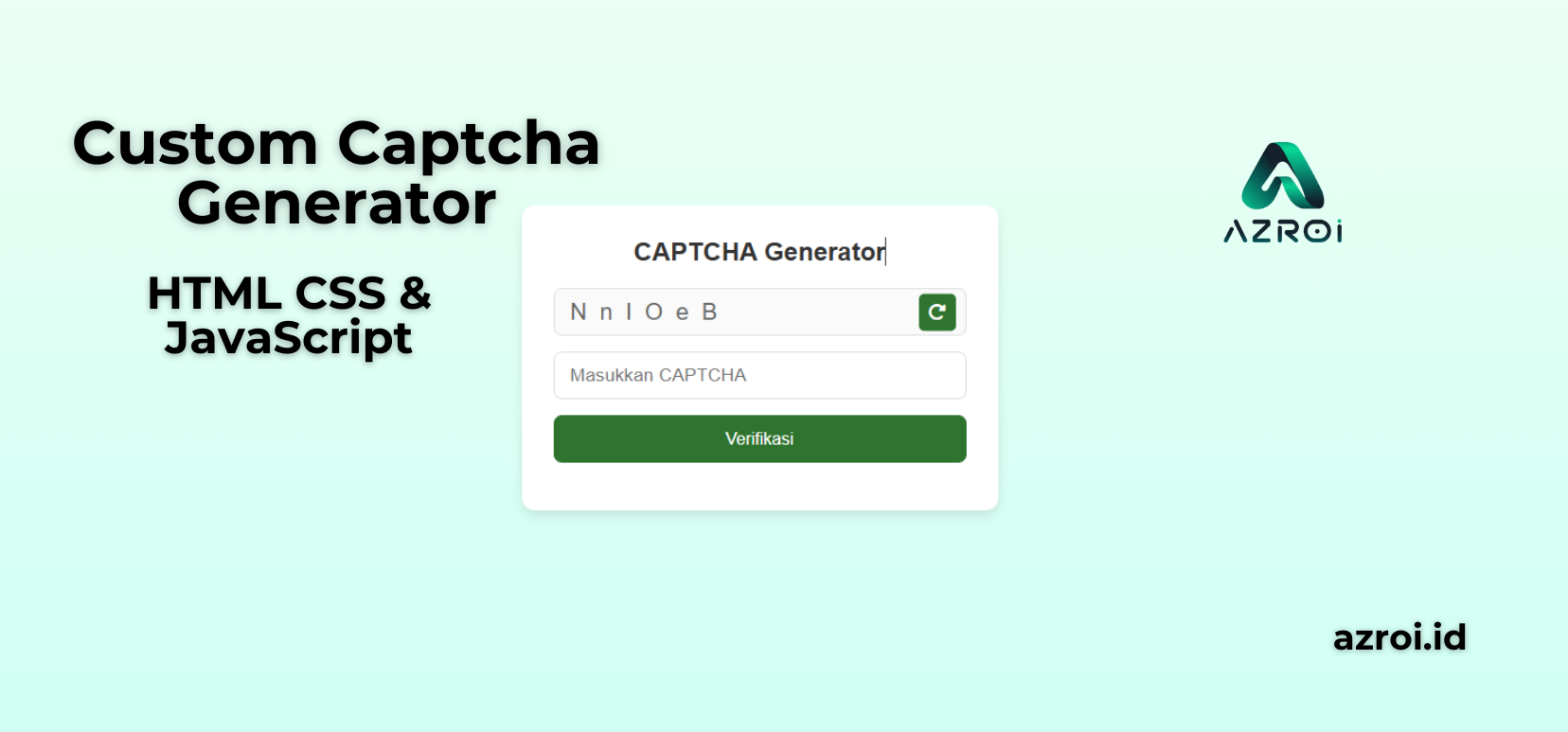 Custom CAPTCHA Generator dengan HTML, CSS, & JavaScript