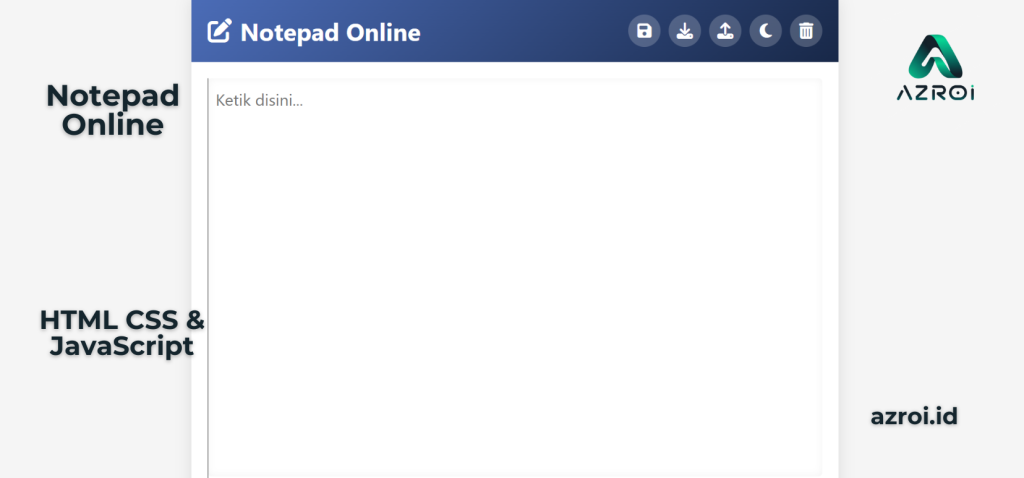 Project HTML CSS JavaScript: Notepad Online