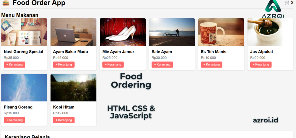 Project HTML CSS Javascript: Food Ordering